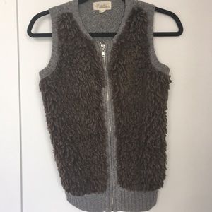Faux fur sweater vest